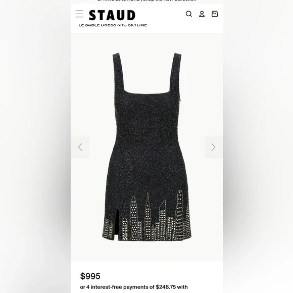 STAUD Le Sable Dress NYC Skyline Medium - Picture 8 of 9